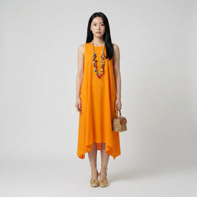 Vestido com Pregas Oversized