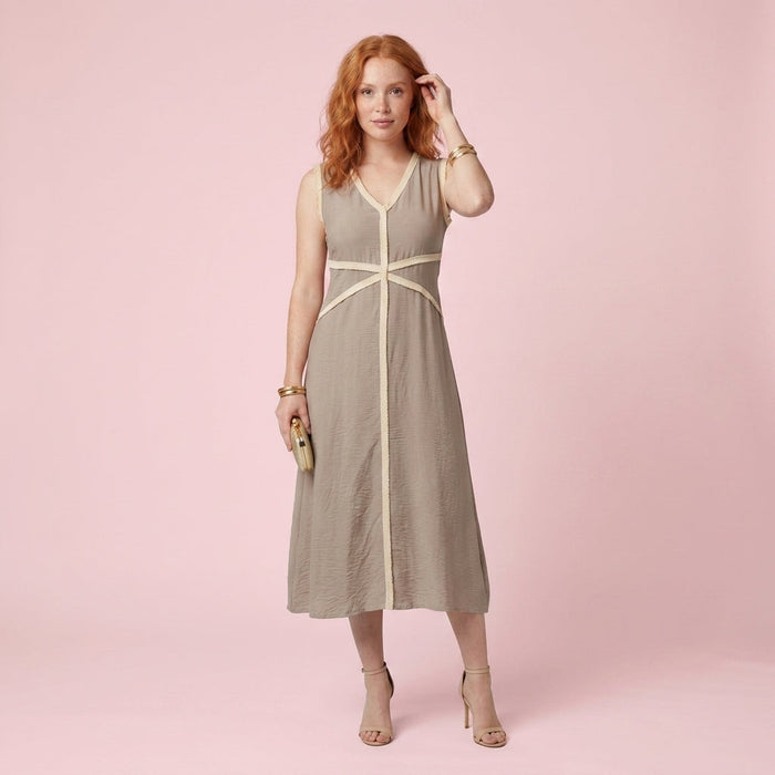 Vestido Trilogia Desfiado — Taupe