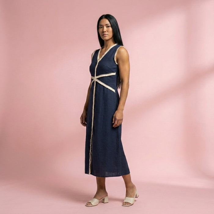 Vestido Trilogia Desfiado — Marinho
