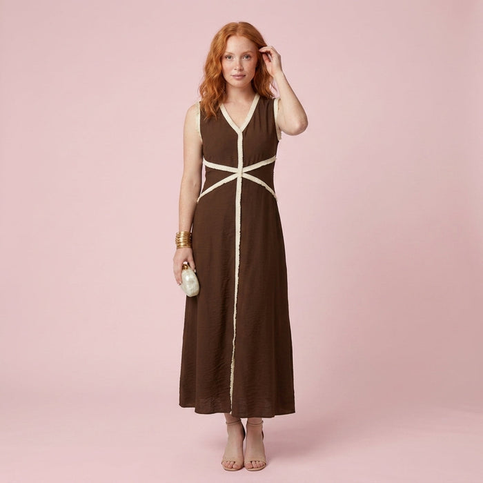 Vestido Trilogia Desfiado — Chocolate