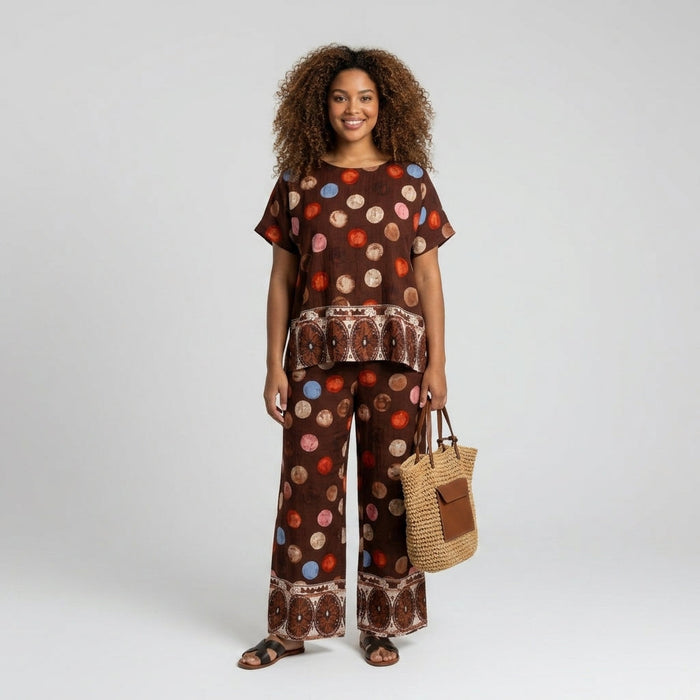 Conjunto 2 Peças Polka Dots — Chocolate