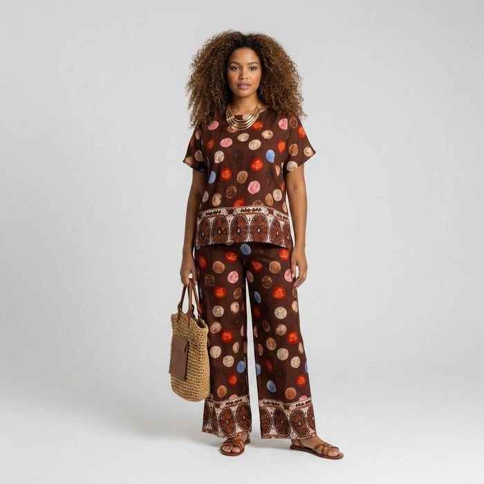 Conjunto 2 Peças Polka Dots — Chocolate