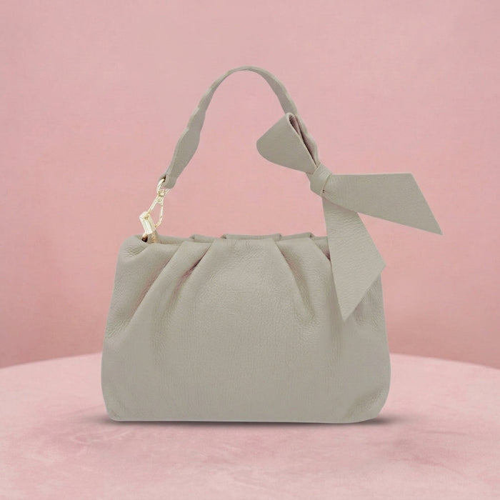 Bolsa de Ombro em Pele Genuína — Bege