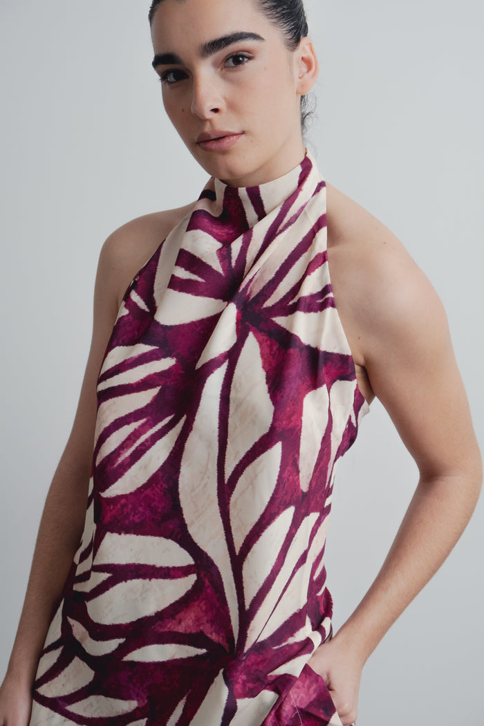 Body Estampa Floral Bordeaux