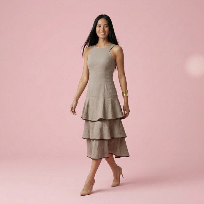 Vestido Triana com Folhos — Grenat