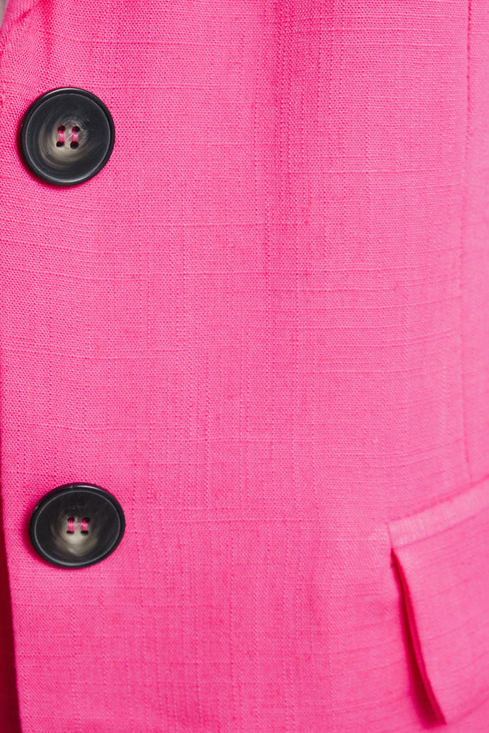 Blazer de Linho Oversized — Rosa