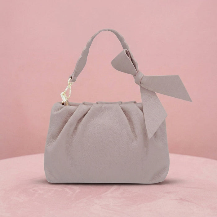 Bolsa de Ombro em Pele Genuína — Rosa