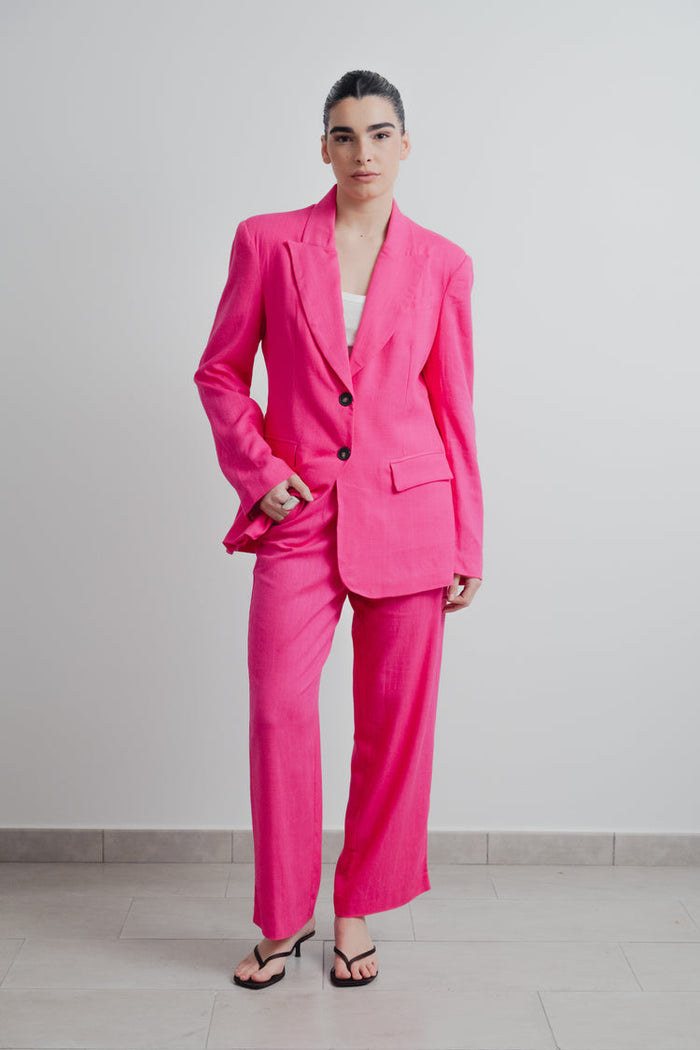 Blazer de Linho Oversized — Rosa