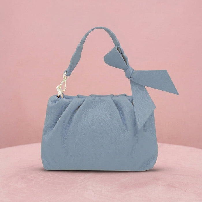 Bolsa de Ombro em Pele Genuína — Azul