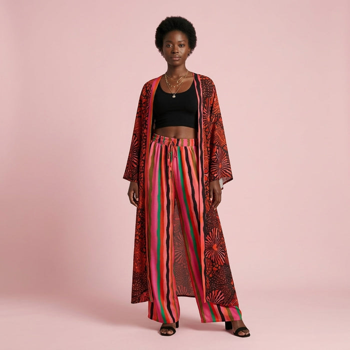 Twinset Túnica Estampada e Calça — Laranja