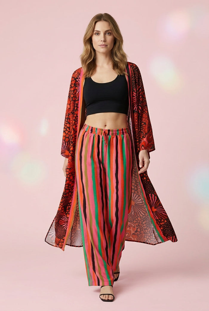 Twinset Túnica Estampada e Calça — Laranja