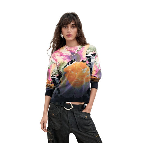 Malha Preta Floral — Preto