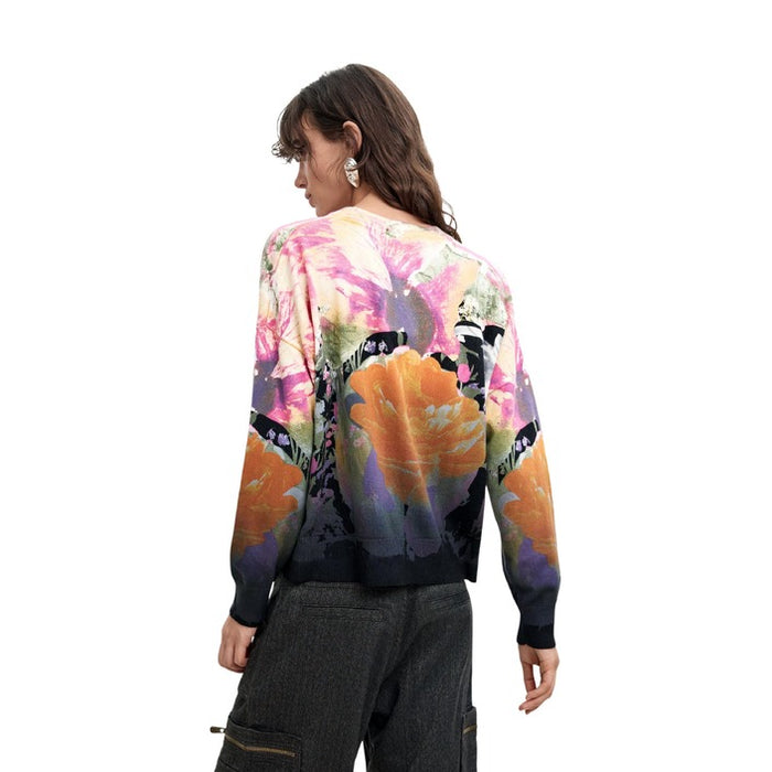 Malha Preta Floral — Preto