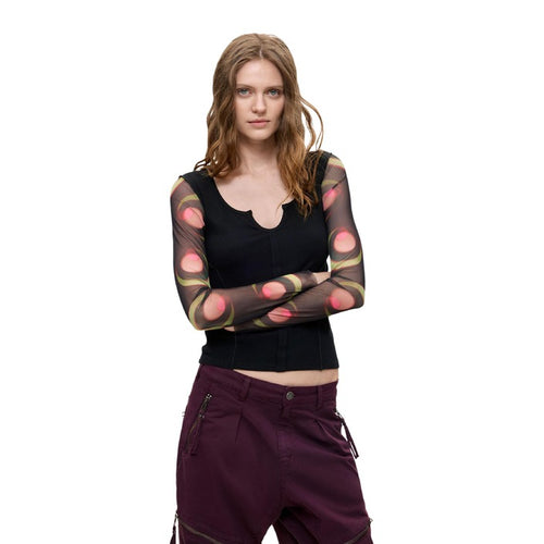 Blusa Preta com Padrão — Preto