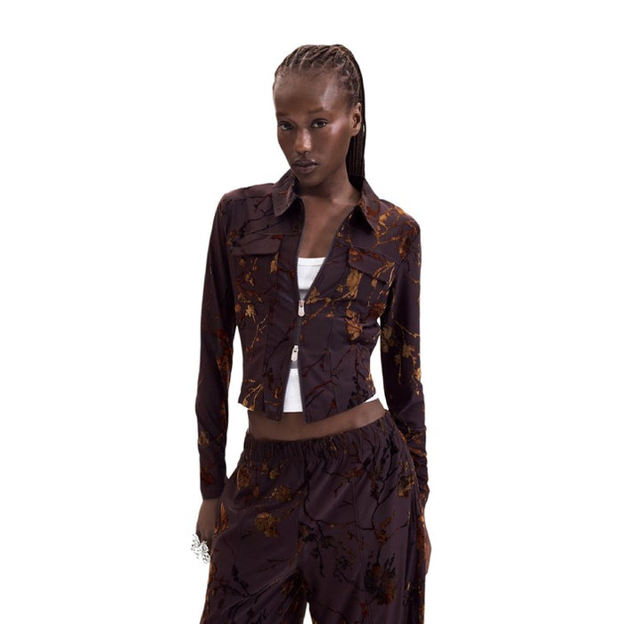 Blusa Castanha Estampada — Castanho