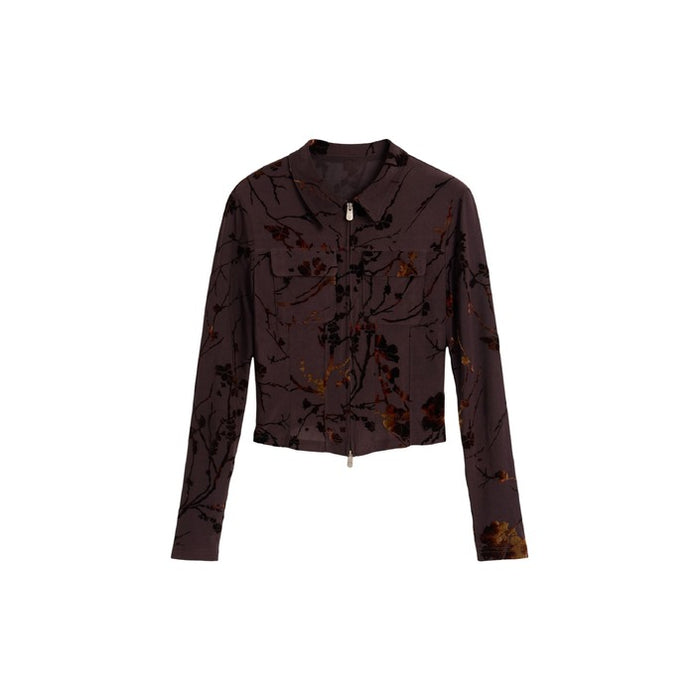 Blusa Castanha Estampada — Castanho