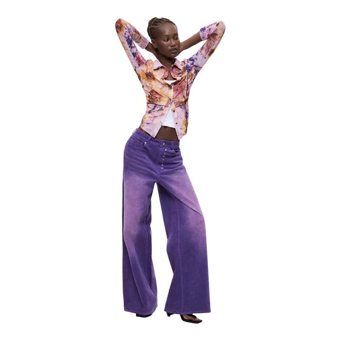 Camisa Rosa com Estampa Floral — Rosa