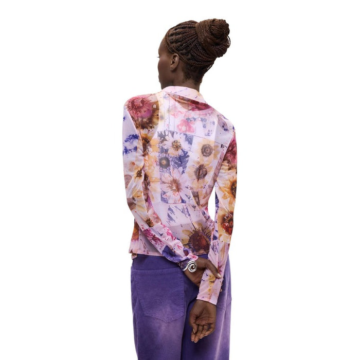 Camisa Rosa com Estampa Floral — Rosa