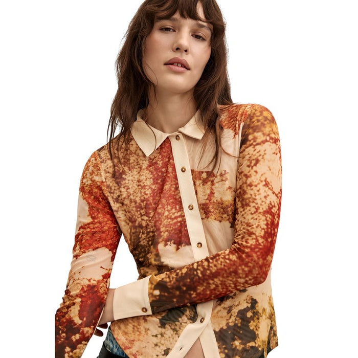Blusa Bege Estampada — Bege