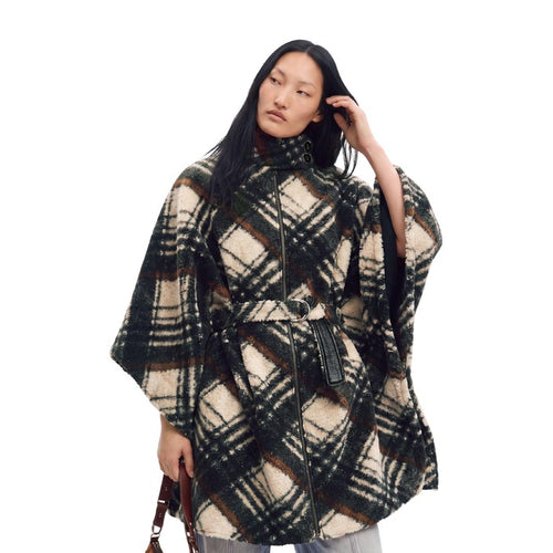 Poncho Xadrez Cinza — Cinza