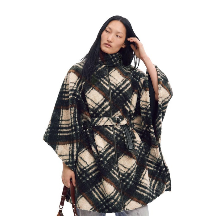 Poncho Xadrez Cinza — Cinza