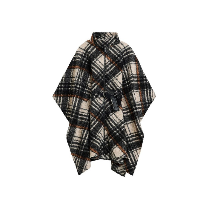 Poncho Xadrez Cinza — Cinza