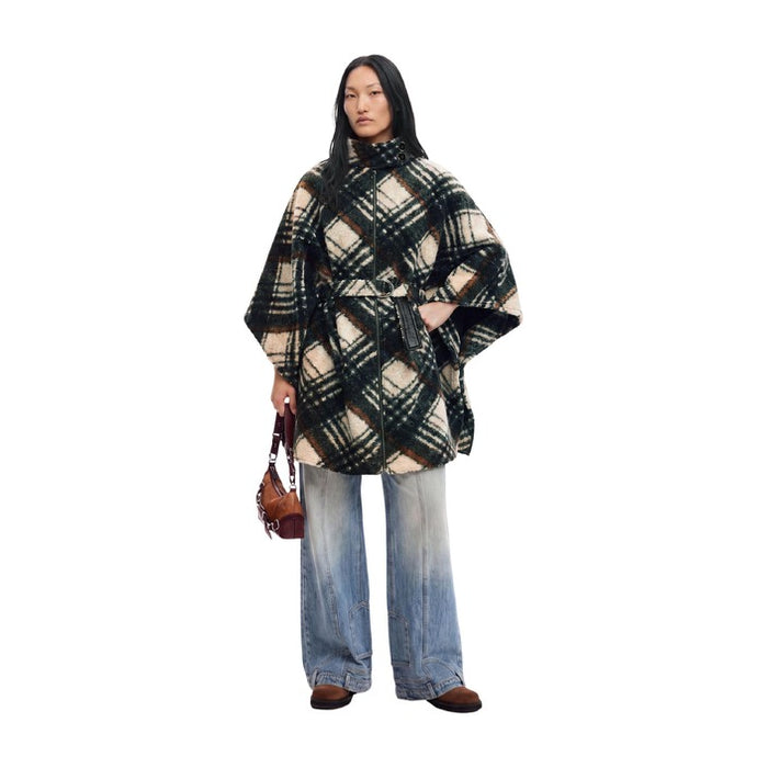 Poncho Xadrez Cinza — Cinza