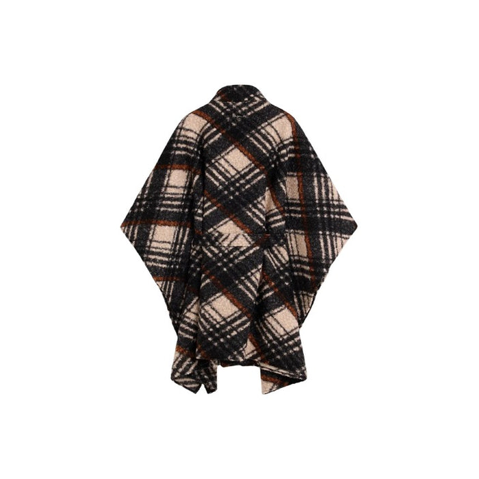 Poncho Xadrez Cinza — Cinza