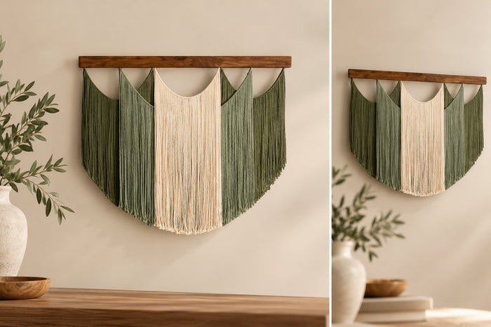 Tapeçaria de Parede em Macramé — Verde