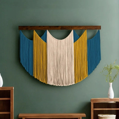 Tapeçaria de Parede em Macramé — Amarelo